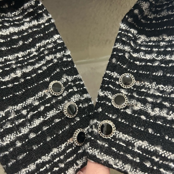 Bagatelle Womens Crop Office One-Button Blazer Black and White NWT Small - Picture 5 of 9